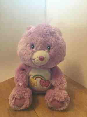 Care Bear 2006 BEST FRIEND BEAR 13” Fluffy n Floppy Stuffed Plush Toy Lt Purple