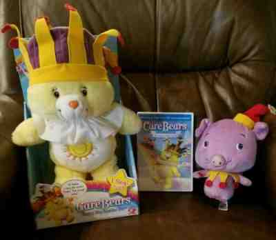 2004 Singing King Funshine Care Bear With Box And Gig The Pig And Joke A Lot DVD