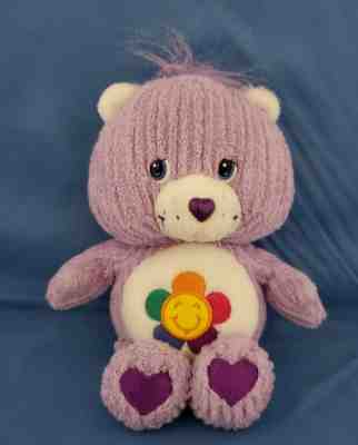 Care Bears Harmony Bear Plush Stuffed Soft Lil' Chenille Purple Flower 2003 8