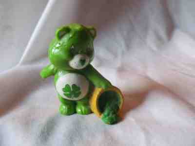 Vintage Care Bears Miniature PVC Figure Good Luck Bear Basket Shamrocks St Patty