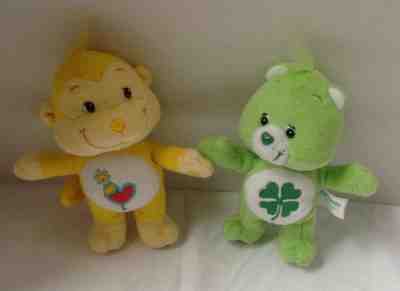 Care Bears Cuddle Pairs Good Luck Bear and Playful Heart Monkey Plush 2003