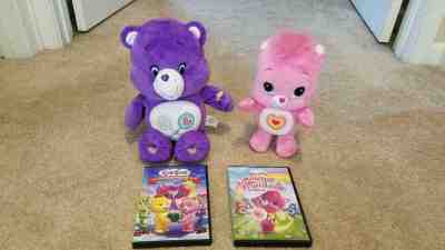 Care Bears Sing-a-Long Share Bear & Wiggle Hugs Wonderheart Bear plus DVDs