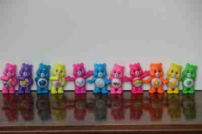 Lot of 11 Series 5 Neon Fun Care Bears, Cute Mini Collectible Blind Bag Figures!