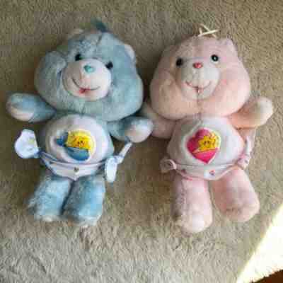 Care Bears Vintage 1983 Twins Baby Tugs Hugs Kenner Pink Blue Bear