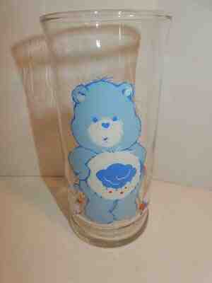 VINTAGE Care Bears Grumpy Bear Drinking Glass Limited Edition Pizza Hut 1983