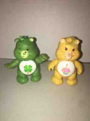 Vintage Care Bears_Cupcake Birthday Bear & Good Luck Bear 1980’s Poseable Figure