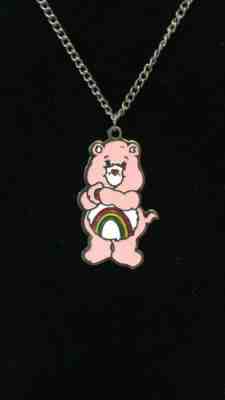 1983 Cheer Care Bear Enamel Charm Necklace