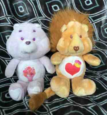 VTG Care Bear Cousins 1984 Brave Heart Lion & Share Bear 1985 Kenner 13” Plush