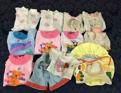 Lot 13 Piece of Vintage Care Bears Doll Clothes Pajamas Chef Outfit Dresses I72