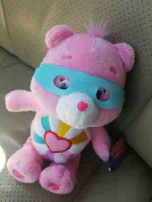 8” Plush Super Hero Care Bears Hopeful Heart Bear Beanie Babies Cape Stuffed Toy