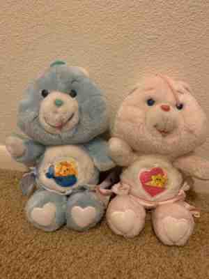 Care Bears Vintage 1983 Twins Baby Tugs Hugs Kenner Pink Blue Bear