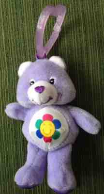 2005 BURGER KING KIDS' MEAL TOY LAVENDER CARE BEAR 'HARMONY' PLUSH WITH CLIP