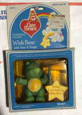 Vintage Care Bears Poseable Figure Wish Bear 1983 Kenner Star-a-Scope Nib