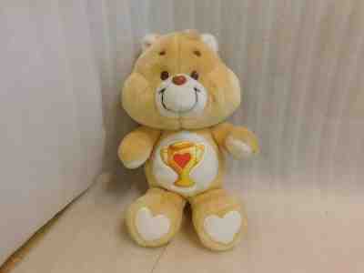 Vintage Care Bears Champ Bear Orange Gold Trophy 13” Plush Stuffed Animal 1985