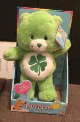 2003 Care Bear Good Luck Shamrock Plush In Box Collectible