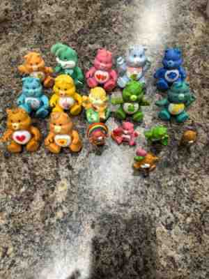 Lot of 17 Vintage Care Bears PVC Figures Toys 1983 and 1984 rare collectables