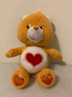 Care Bear Tenderheart Orange Plush with Red Heart 10 Inch 2002 