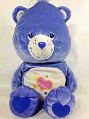 Care Bears Daydream JUMBO Blue Teddy Bear Plush Heart Stars 20