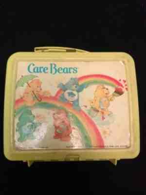 Care Bears Vintage Plastic Lunchbox 1983 Yellow Aladdin