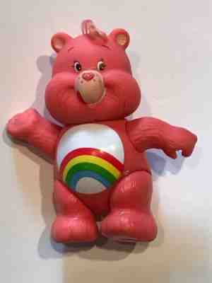 Vintage 1982 Kenner Care Bears Poseable Figure Cheer Bear Pink Rainbow PVC