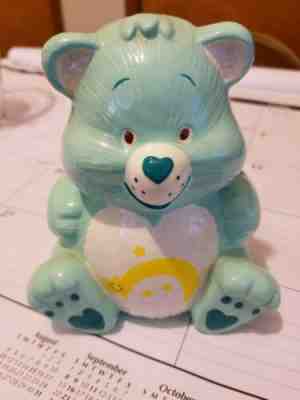 Vintage 1980's Carebears Care Bears Wish Bear Ceramic bank with stopper. 