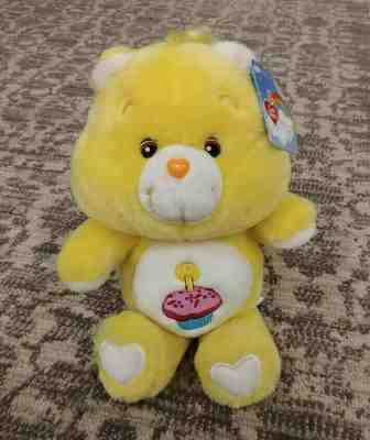 Care Bear Birthday Bear yellow, approximately 13inch, 20th anniversary 