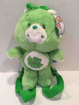 NEW 2003 Care Bears BACKPACK 12” GOOD LUCK BEAR Back Pack Kiss Curl NWT Tush Tag
