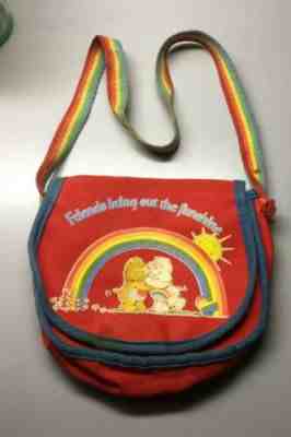 Vintage Care Bears Purse Red With Rainbow