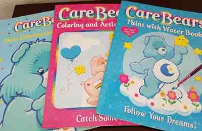 3 Care Bears Coloring & Activity Books w/ Games, Puzzles, Paint w/ Water & More!