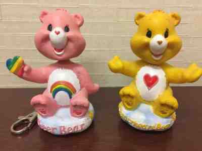 Care Bears Bobbleheads Lot Of 2-Cheer Bear & Tenderheart 3.5” Heavy Resin 2002