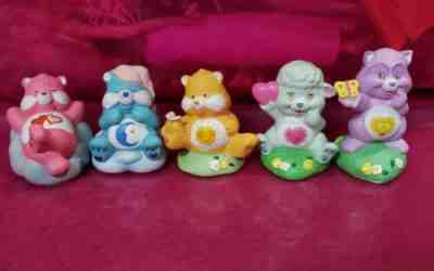 Care Bears and care cousins Ceramic Figurines Vintage. Lot of 5
