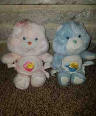 Care Bears Vintage 1983 Twins Baby Tugs Hugs Kenner Pink Blue Bear