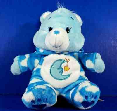 Bedtime Bear 9” Care Bears Blue Plush Drop Seat Pajamas Stuffed Bean Bear PJs