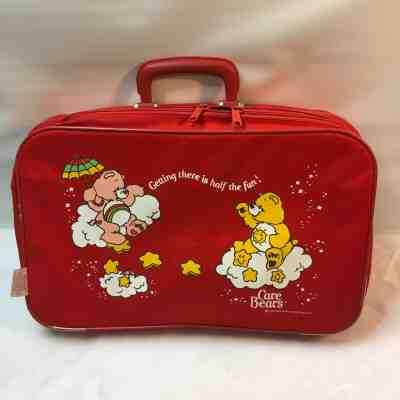 1983 Vintage Care Bear Suitcase Red Color Vinyl Suitcase