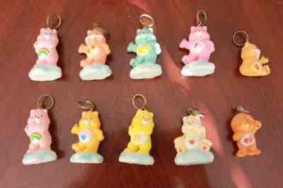 Lot of ten Vintage Care Bears keychains 1985 - American Greetings Corporation