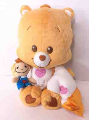 Care Bear Tender Heart Cub 12in Orange Plush Stuffed Holding Doll & Blanket 2005