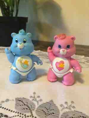 Vintage 1984 Care Bear Baby Tugs And Baby Hugs PVC Poseable Figures