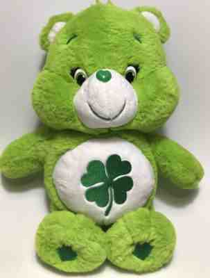 Care Bears 2015 Just Play Plush Good Luck Bear Green Stuffed Animal Large 13”