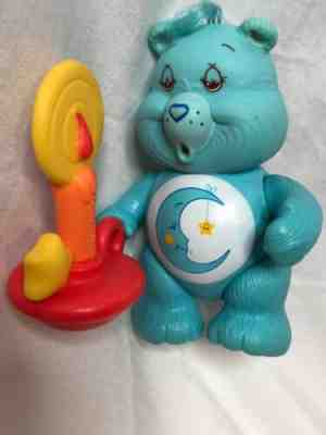 Vintage PVC Care Bear Figure Toy Birthday Cake Toppers W/toy Bedtime Moon sleepy