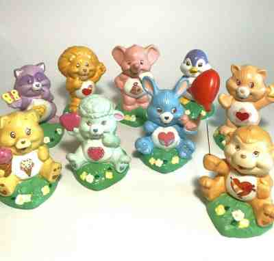 Care Bears Cousins Ceramic Figurines Vintage 1985 Lot Of 9 American Greetings