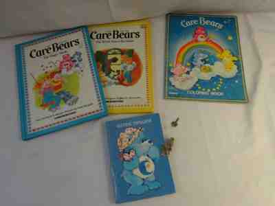 Vintage CARE BEARS Lot of BOOKS Coloring book DIARY 