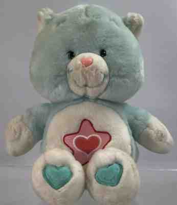 Care Bears Cousins Proud Heart Cat Blue 12” Plush Stuffed Animal Pink Star 2004