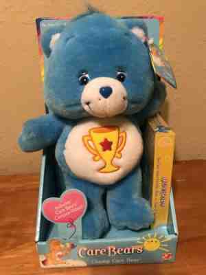 Care Bear Champ Bear 2002 Blue Plush 12