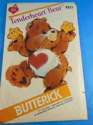 Butterick 6227 Tenderheart CARE BEAR Pattern Uncut 1983 Rare OOP