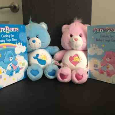 Baby Hugs and Baby Tugs Care Bears Plush With Books Great Condition