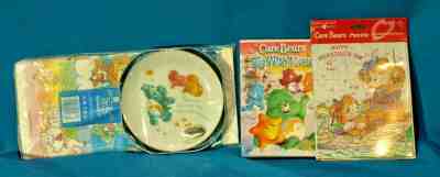Care Bear  New Lot Plate Valentines Puzzle Table Cover and Used Movie Big Wish 