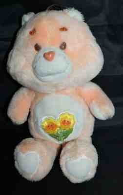 Vintage 1983 Friend Bear Care Bears Plush Orange Peach Flowers 13