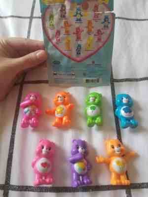 LOT of 7 Care Bears Collectible Figure Series 5 Neon Fun