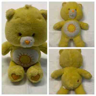 Care Bears-Funshine Bear-Plush Yellow Sun Belly Stuffed Animal! 13 Inches. Clean