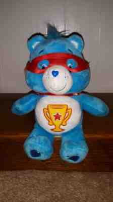 8” Plush Super Hero Care Bears Champ Bear Beanie Babies Cape Stuffed Animal Toy